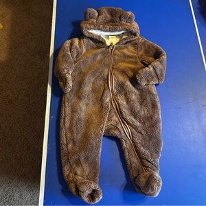 H&M Faux Shearling Overall Brown Sz 1-2 Months